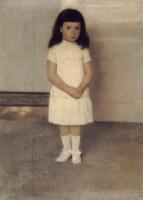 Khnopff, Fernand - A Portrait of a Standing Girl in White